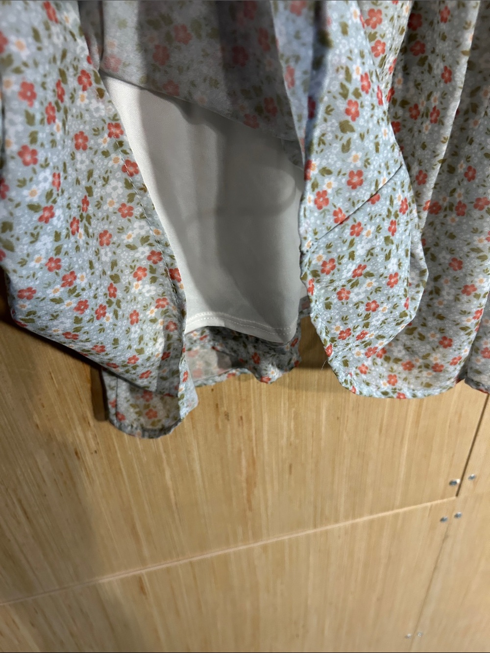 Altar'd State Cream Floral Midi Dress with Pink & Green Accents - Picture 3 of 4